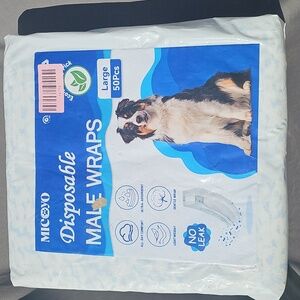 Micyo HONEYCARE Disposable Absorbent Wraps for Male Dogs Size Medium 50